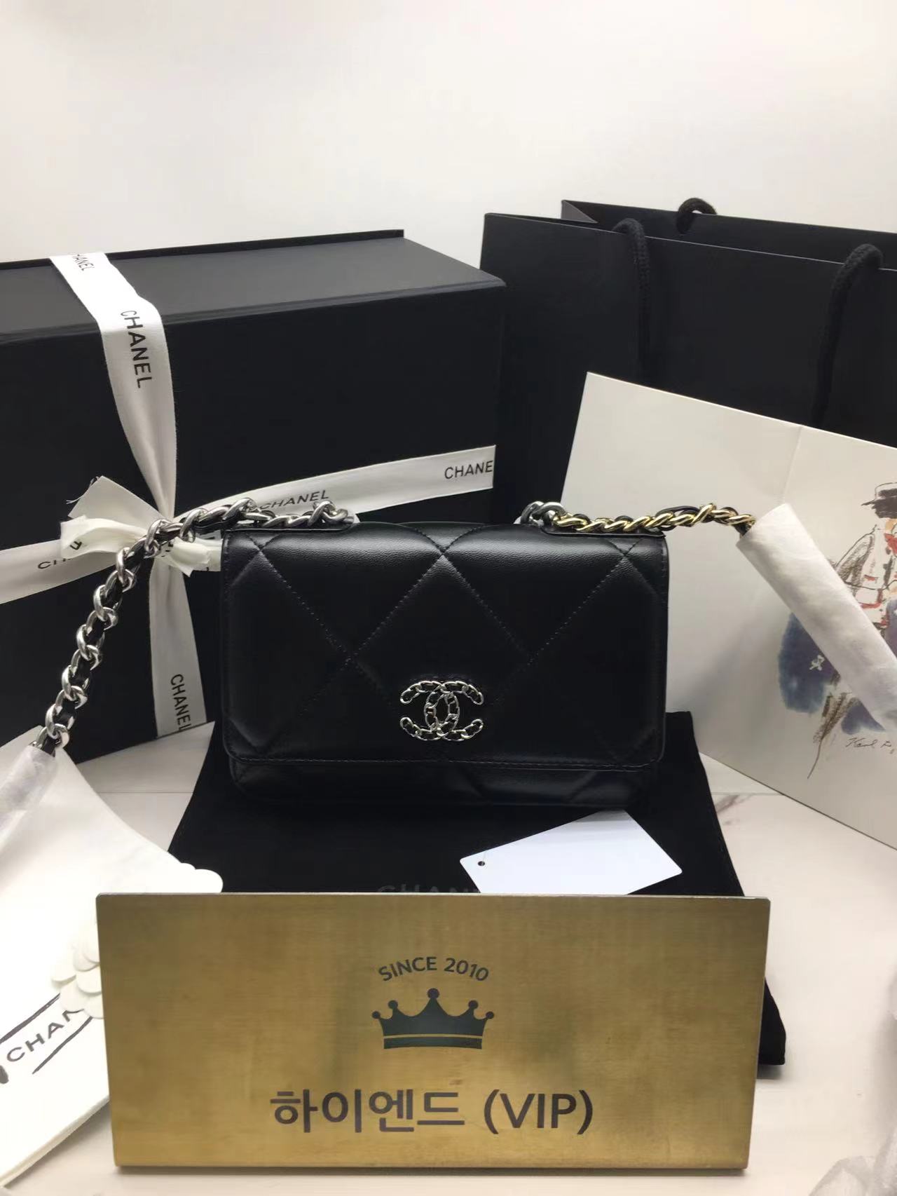 Ok(1658643840) 샤넬 19 플랩 WOC 숄더백 (미세 오염)