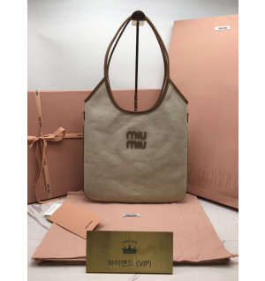 Ok(1716449720) 미우미우 빅백 아이비백 캔버스백 베이지 (미세 오염)