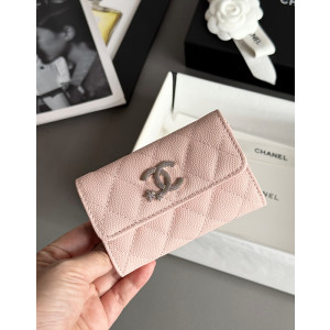 샤넬 25B CC 별 로고 캐비어 카드지갑 (컬러 핑크)