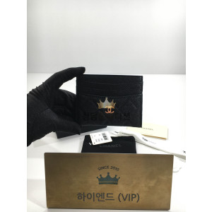 샤넬 25S 캐비어 카드홀더 (컬러 블랙 금장)