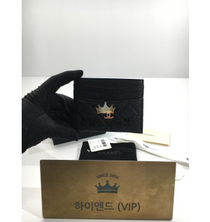 샤넬 25S 캐비어 카드홀더 (컬러 블랙 금장)