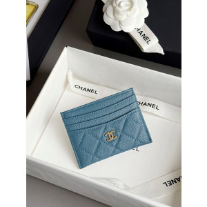 샤넬 25S 캐비어 카드홀더 (컬러 블루)