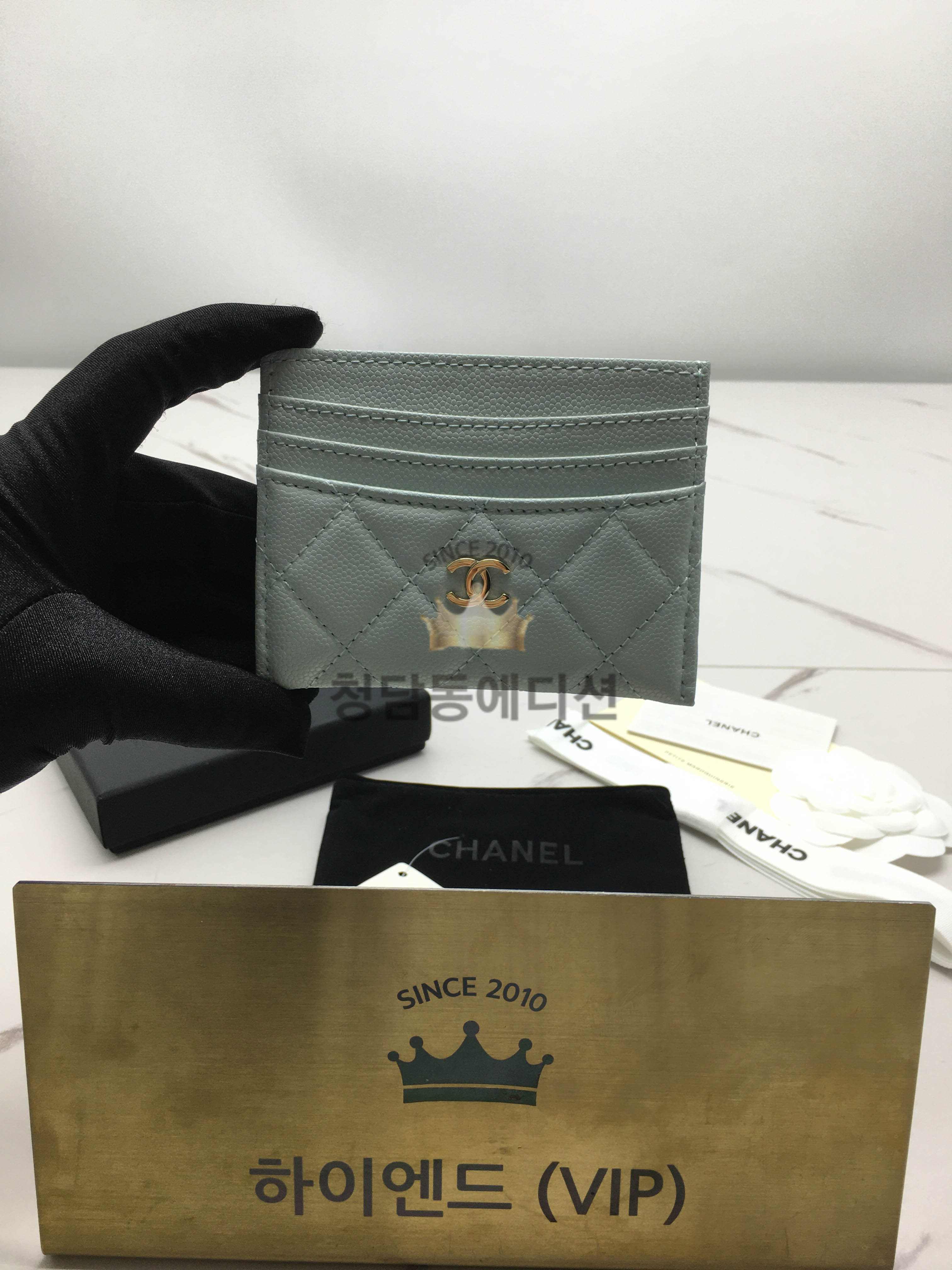 샤넬 25S 캐비어 카드홀더 (컬러 민트)