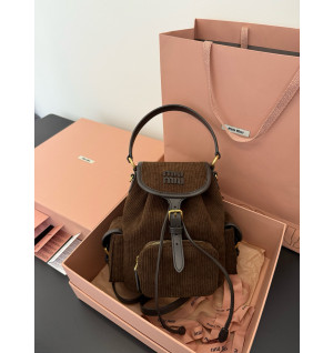 미우미우 코듀로이 백팩 미디움 (컬러 에보니)