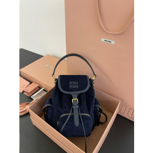 미우미우 코듀로이 백팩 미디움 / 라지 (컬러 네이비)