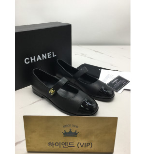 Ok(1710997146) 샤넬 턴락 메리제인 플랫 슈즈 (컬러 블랙 무광) 사이즈:245~250/39