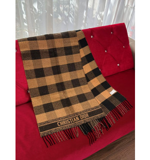 디올 체크 캐시미어 머플러 (컬러 브라운)