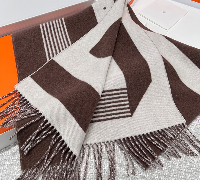 에르메스 H 카사크 A 부클 캐시미어 머플러