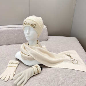 샤넬 캐시미어 스크립트 비니 / 장갑 / 머플러