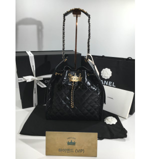 샤넬 25B 크루즈 뉴 호보백그레인드 카프스킨 미디움 (블랙 체인) (25백)