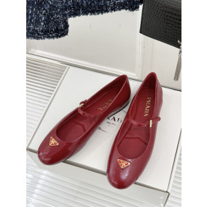 프라다 삼각로고 메리제인 페이턴트 레더 발레리나 플랫 슈즈 1F793N