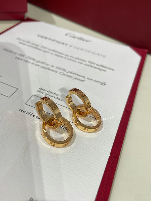까르띠에 러브 더블 링 귀걸이 (3COLOR)