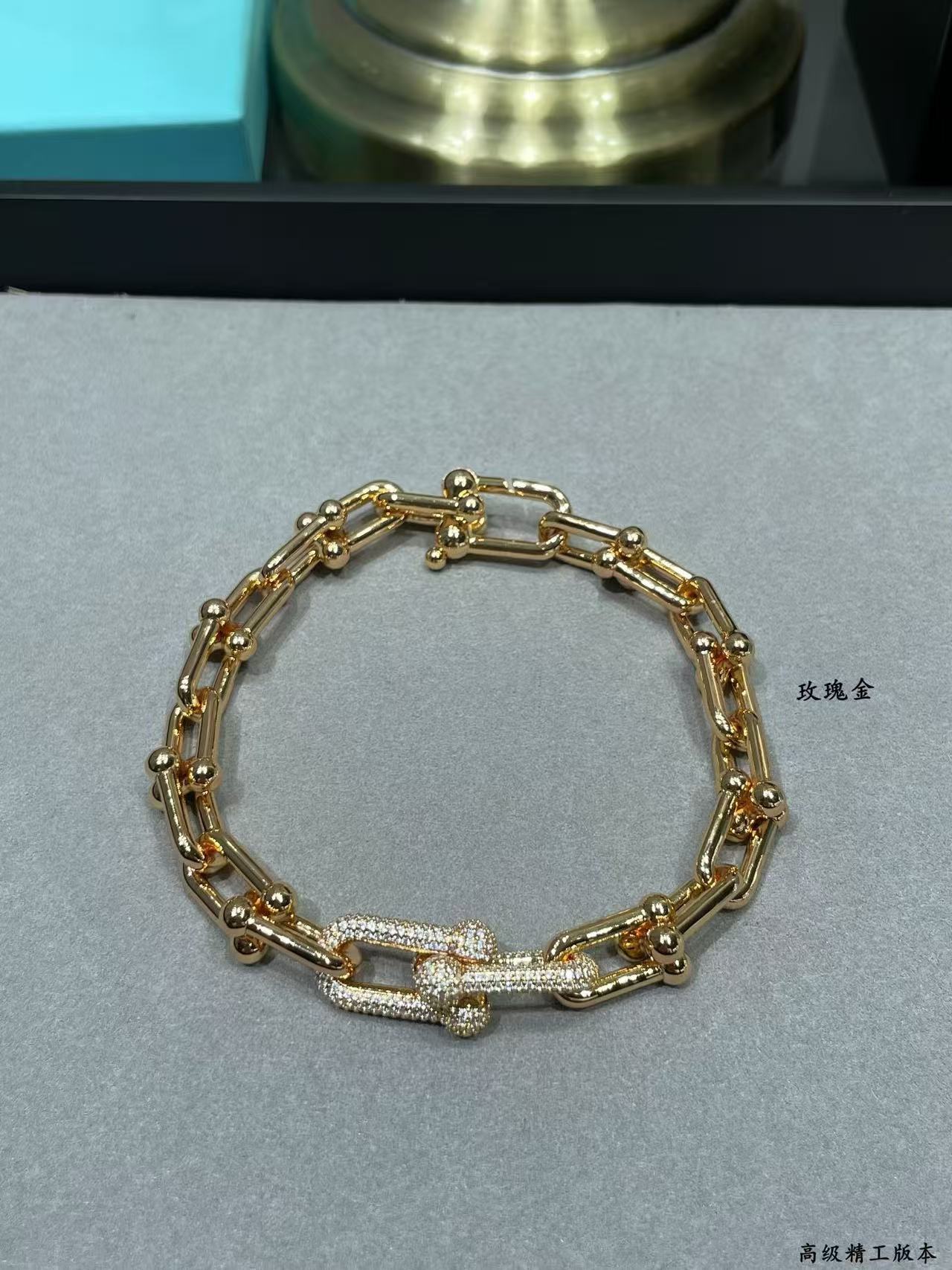 티파니 팔찌 하드웨어 라지 큐빅 링크 브레이슬릿 (3COLOR)