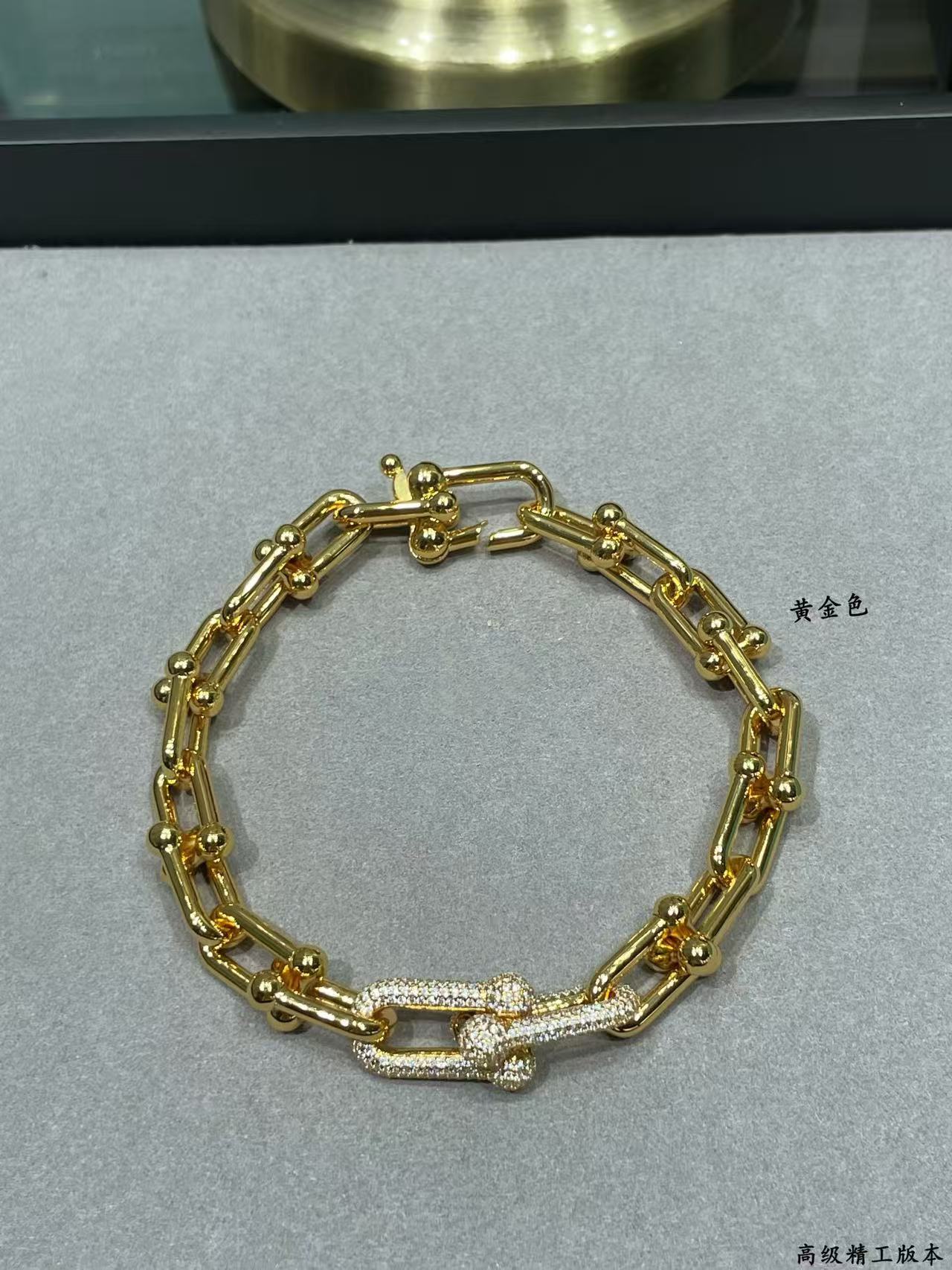 티파니 팔찌 하드웨어 라지 큐빅 링크 브레이슬릿 (3COLOR)